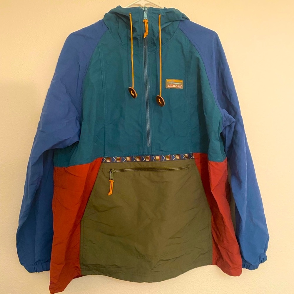 L.L. Bean Tri-Colored Windbreaker, ‘Anourak’ Style